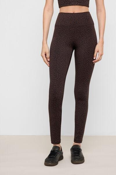 Brown Animal Print Ultra Comfort Soft Touch Leggings, 5501_209F, medium