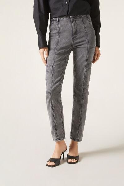 Grey Cargo Jeans, , large image number 0