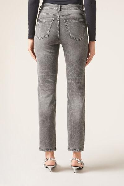 Grey Denim Stretch Jeans, , large image number 2