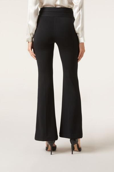 BLACK Flared Sailor Trousers, Black, large image number 2