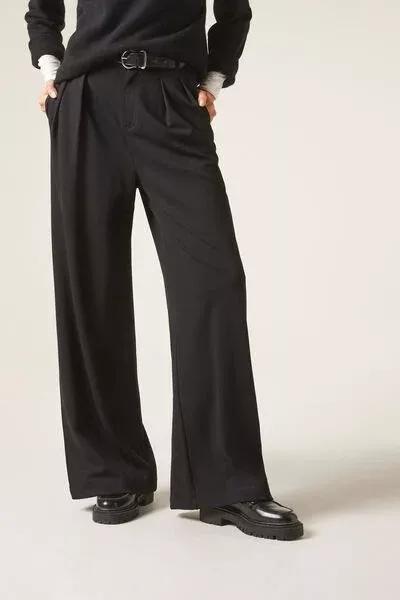 BLACK Palazzo Trousers, Black, large image number 1