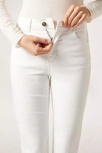 White Denim Cropped Flared Jeans, White Denim, large image number 3