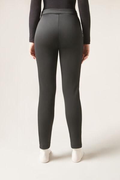 Black Leather Effect Ankle-Length Trousers, , large image number 2