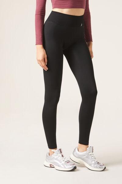 Black Plain Gym Leggings, , large image number 0