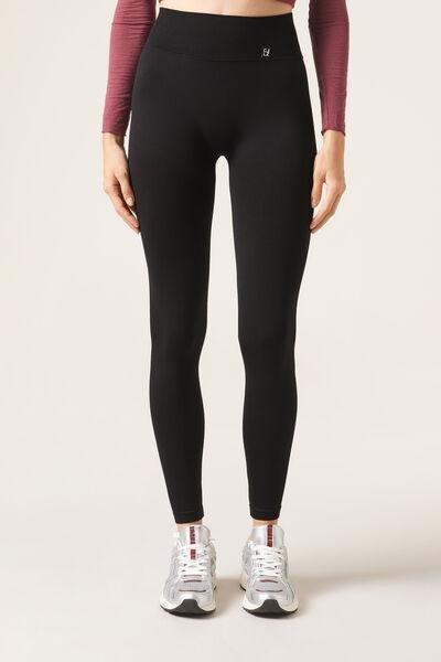 Black Plain Gym Leggings, , large image number 1