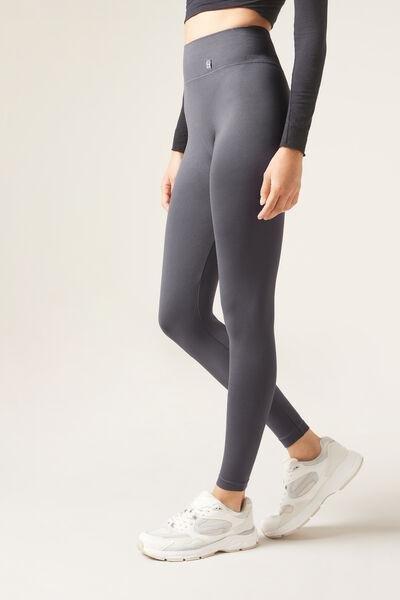 Grey Plain Gym Leggings, , medium