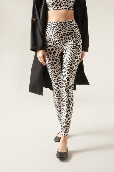 Black Animal Print Leggings, , medium