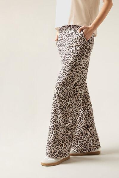 Multicolour Animal Print Palazzo Trousers, , medium