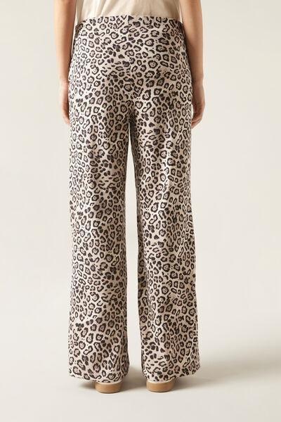 Multicolour Animal Print Palazzo Trousers, 5501_067F, large image number 2