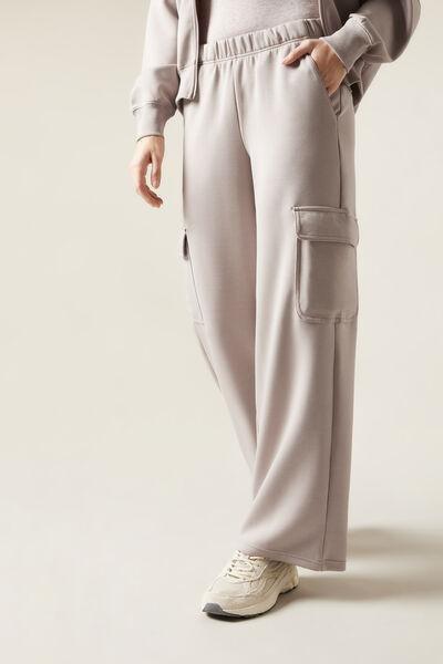 Grey Plain Casual Trousers, , large image number 0