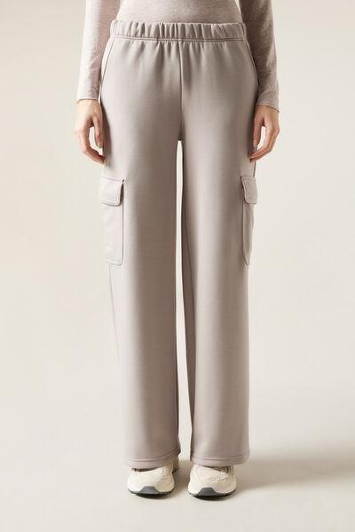 Grey Plain Casual Trousers, , large image number 1