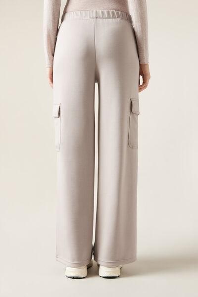 Grey Plain Casual Trousers, , large image number 2
