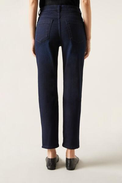 Navy Cropped Flared Jeans, Dark Denim Blue, large image number 2
