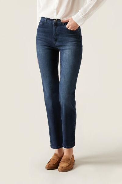 Navy Comfort Stretch Elastic Jeans, 5501_808C, large image number 0