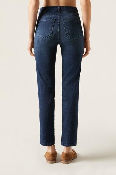 Navy Comfort Stretch Elastic Jeans, , large image number 2