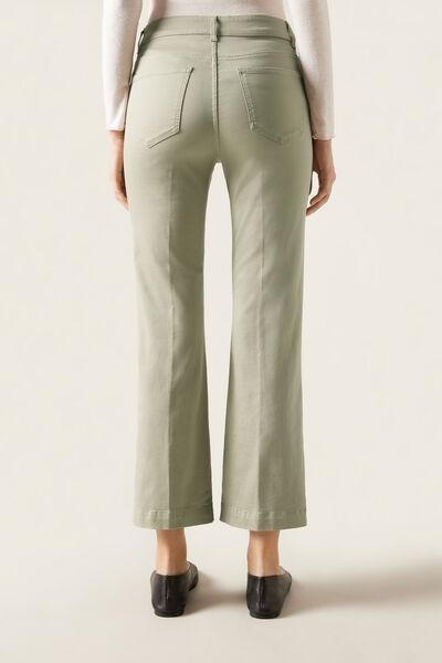 Green Flared Comfort Jeans, 5501_070F, large image number 2