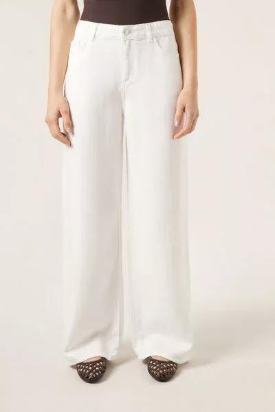 White Denim Ultra Soft Palazzo Jeans, White Denim, large image number 0