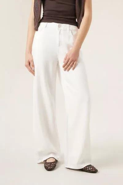 White Denim Ultra Soft Palazzo Jeans, White Denim, medium