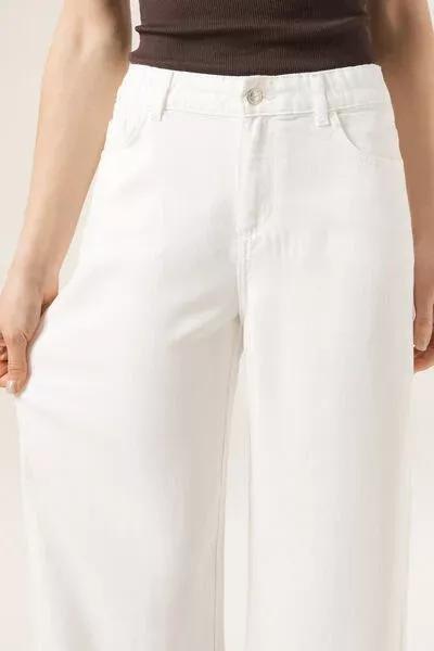 White Denim Ultra Soft Palazzo Jeans, White Denim, large image number 4