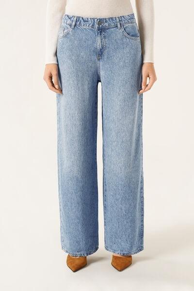 Blue Ultra Soft Palazzo Pants, 5501_4940, medium