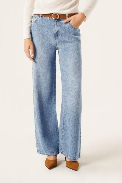 Blue Ultra Soft Palazzo Pants, 5501_4940, medium