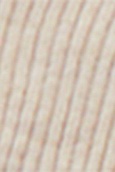 Beige Cable Pattern Palazzo Cotton Pants, 5501_137F, large image number 4