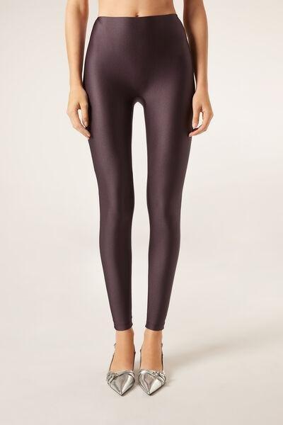 Purple Super-Shiny Opaque Leggings, 5501_130F, large image number 1