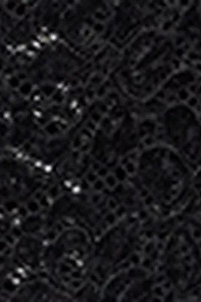 Black Velvet-Effect Lace Flared Pants, Black, large image number 5