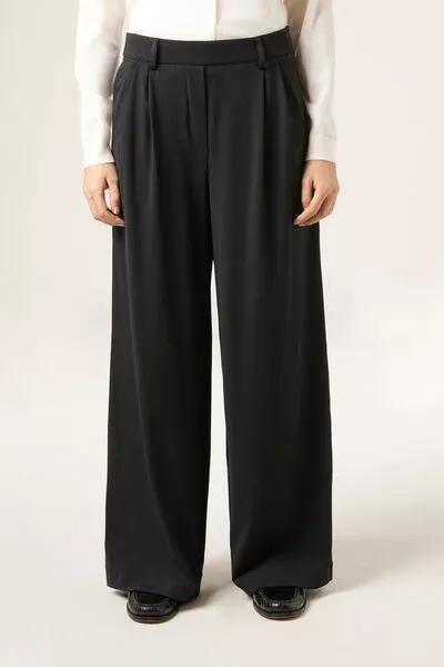 Black Comfy Flex Pants, Black, large image number 0