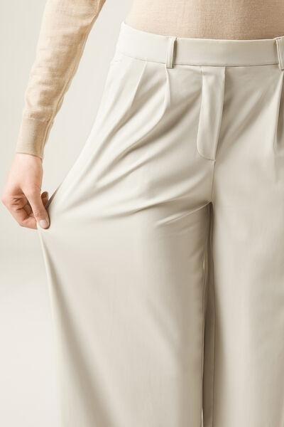 Beige Comfy Flex Cotton Pants, 5501_143F, large image number 4