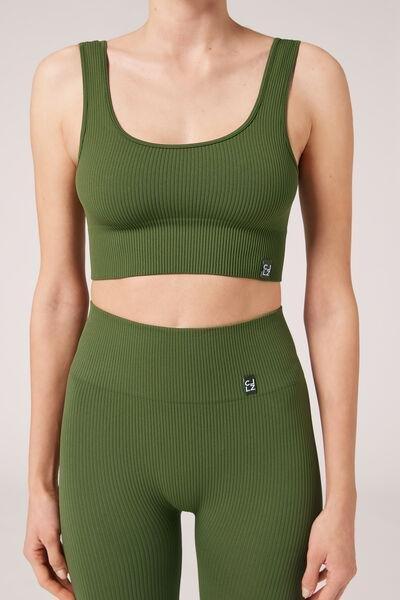 Calzedonia - Green Ribbed Seamless Sport Top