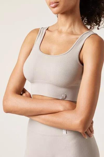 Grey Seamless Sports Top, 5501_029F, large image number 0