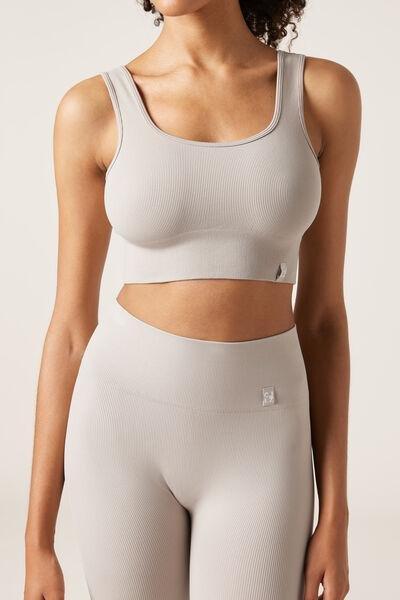 Grey Seamless Sports Top, 5501_029F, large image number 1