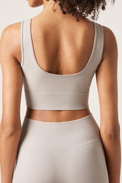 Grey Seamless Sports Top, 5501_029F, large image number 2