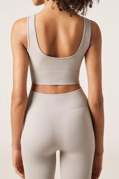 Grey Seamless Sports Top, 5501_029F, large image number 2