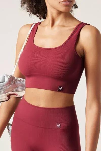 Red Seamless Sports Top, 5501_030F, large image number 0