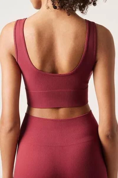 Red Seamless Sports Top, 5501_030F, large image number 2