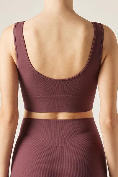 Maroon Seamless Sports Top, 5501_081F, large image number 2