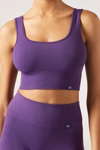 Purple Seamless Sports Top, 5501_133F, large image number 0