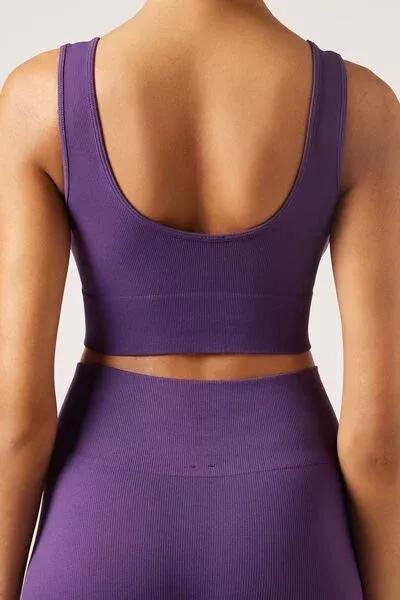 Purple Seamless Sports Top, 5501_133F, large image number 2