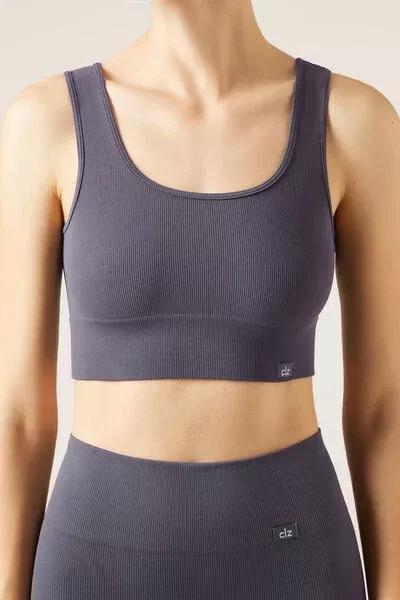 Grey Seamless Sports Top, 5501_830C, large image number 0