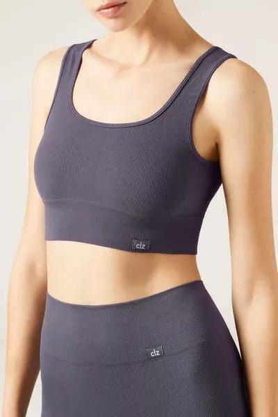 Grey Seamless Sports Top, 5501_830C, large image number 1