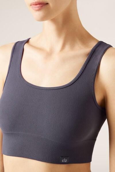 Grey Seamless Sports Top, 5501_830C, large image number 3