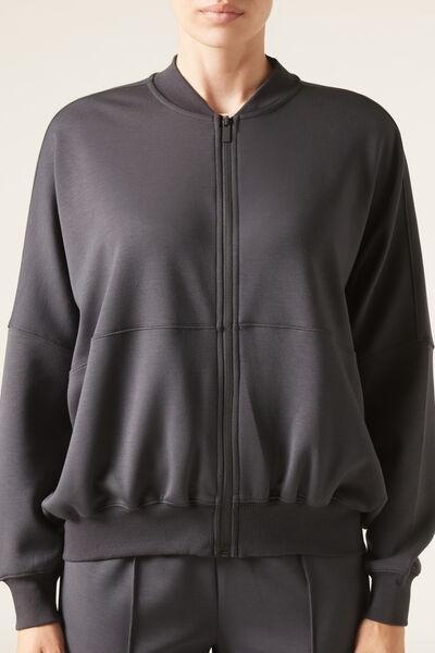 Grey Oversized Casual Sweatshirt, 5501_016F, large image number 1