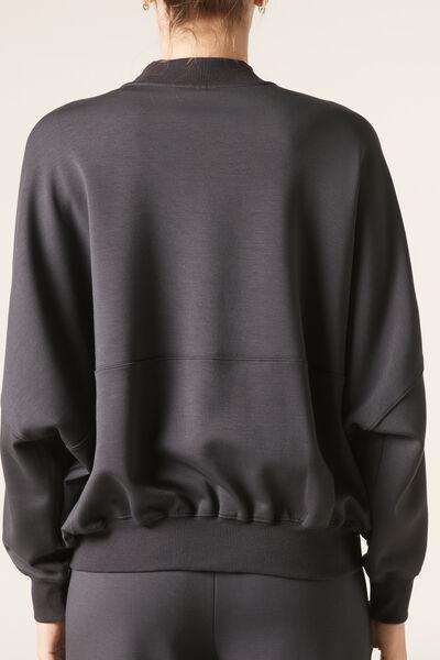 Grey Oversized Casual Sweatshirt, 5501_016F, large image number 2