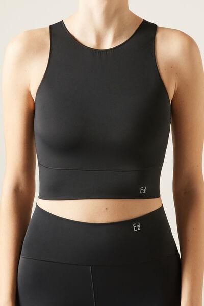 Black Plain Crop Top, , large image number 1