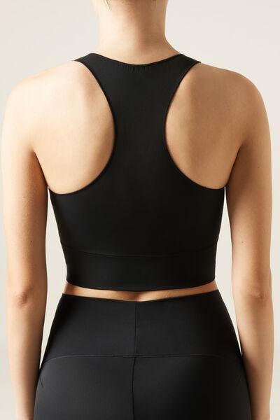 Black Plain Crop Top, , large image number 2