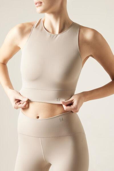 Beige Plain Crop Top, , large image number 0