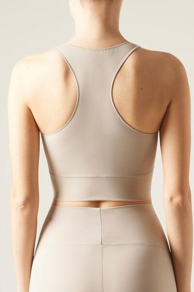 Beige Plain Crop Top, , large image number 2