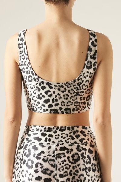 Bianco/Nero Animal Print Crop Top, , large image number 2